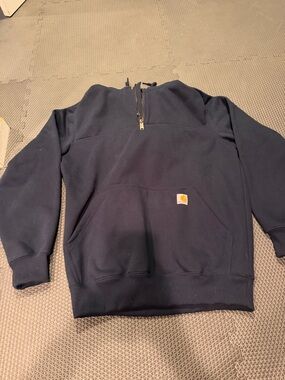 Carhartt Men's Navy Half-Zip Work Pullover
